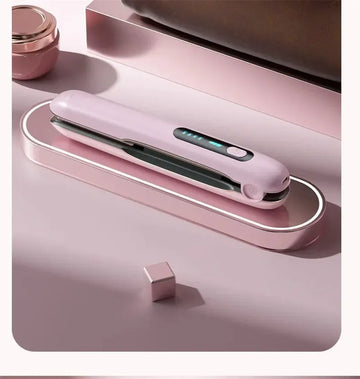 Wireless Hair Straightener Flat Iron Mini 2 IN 1 Roller USB 5000mAh Max 200 Degree Portable Cordless Curler 4 Levels Dry And Wet Uses