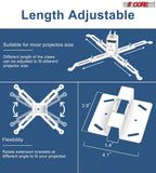 5Core Projector Mount Ceiling Wall Universal Holder Adjustable Low Profile Capacity 40lb