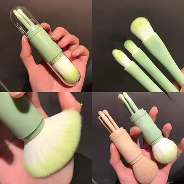 4 In 1 Telescopic Makeup Brush Portable 4pcs/set Travel Makeup Brushes Eyeshadow Loose Powder Brush Beauty Tools