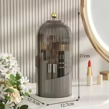 360° Rotating Makeup Brush Storage Tube Dust-proof Partition Storage Box Dressing Table Pen Holder Lipstick Storage Rack
