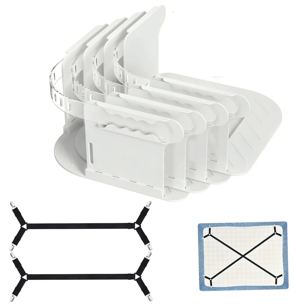 Portable Bed Rail Divider & Sheet Fastener Set