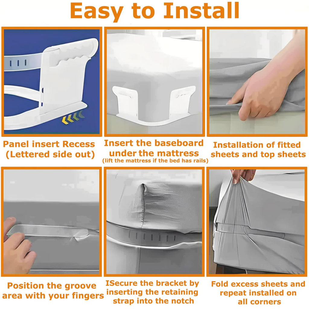 Portable Bed Rail Divider & Sheet Fastener Set